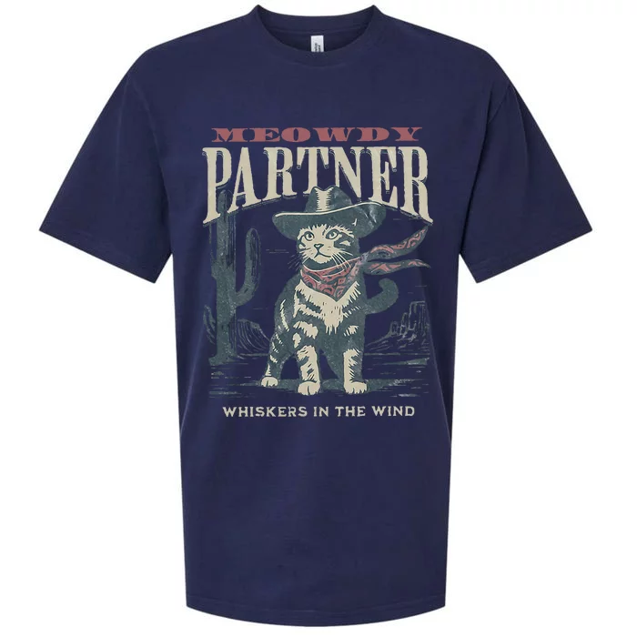 Meowdy Partner Cowboy Cat Country Western Sueded Cloud Jersey T-Shirt