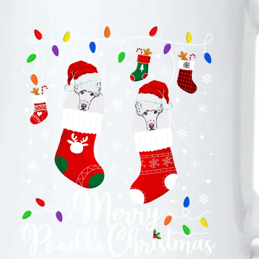 Merry Poodle Christmas Poodle Xmas Party Poodle Cool Gift Black Color Changing Mug