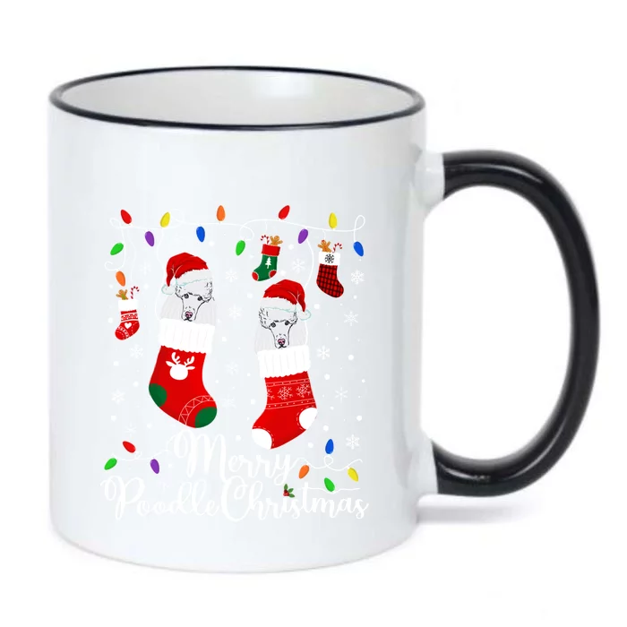 Merry Poodle Christmas Poodle Xmas Party Poodle Cool Gift Black Color Changing Mug