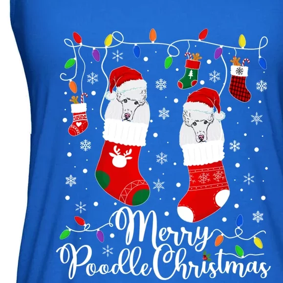 Merry Poodle Christmas Poodle Xmas Party Poodle Cool Gift Ladies Essential Flowy Tank