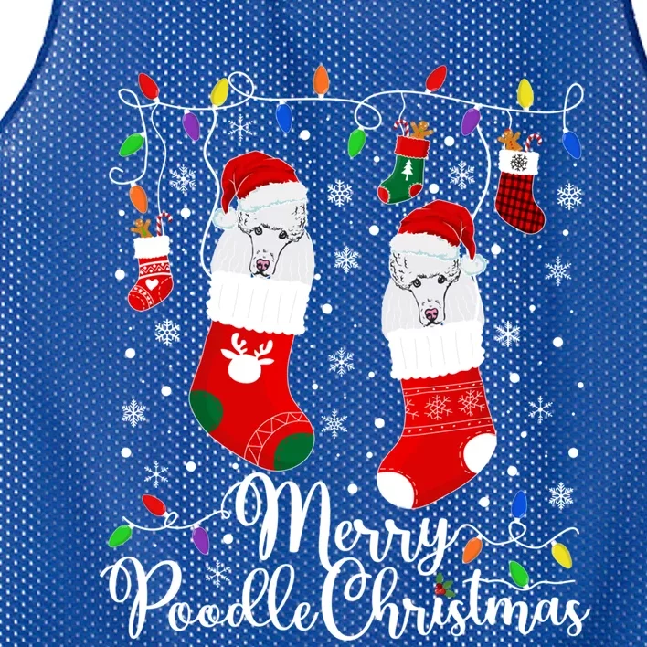 Merry Poodle Christmas Poodle Xmas Party Poodle Cool Gift Mesh Reversible Basketball Jersey Tank