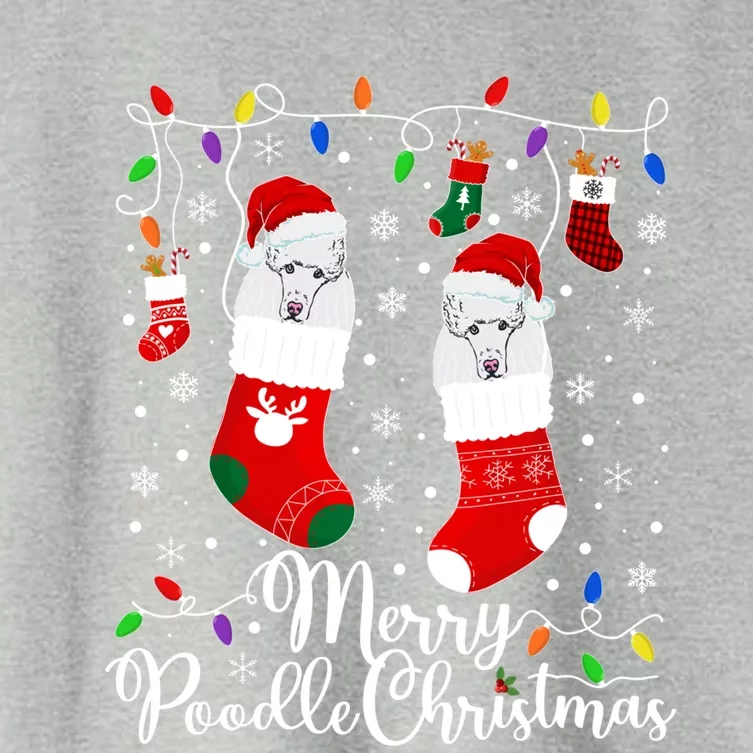 Merry Poodle Christmas Poodle Xmas Party Poodle Cool Gift Women's Crop Top Tee