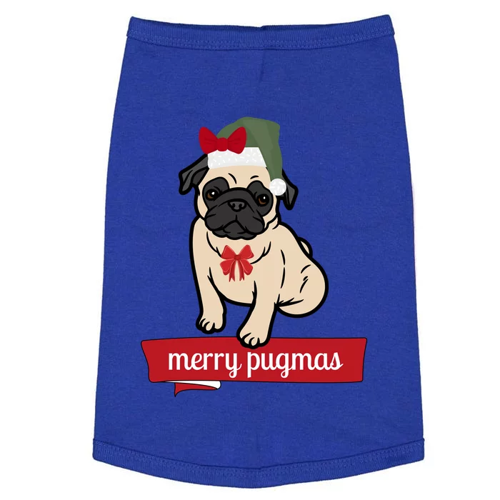 Merry Pugmas Christmas Funny Dog Santa Pug Santa Hat Doggie Tank