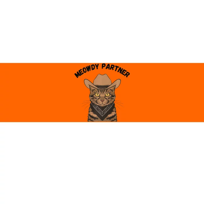 Meowdy Partner Cat Funny Cow Western Premium Bumper Sticker