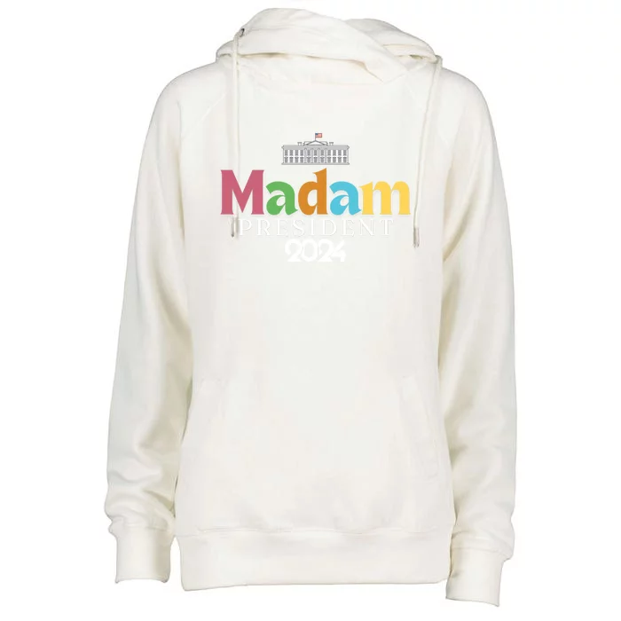 Madam President Colorful White House Gift Womens Funnel Neck Pullover Hood