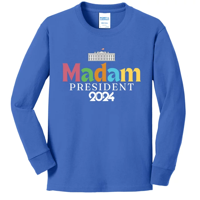 Madam President Colorful White House Gift Kids Long Sleeve Shirt