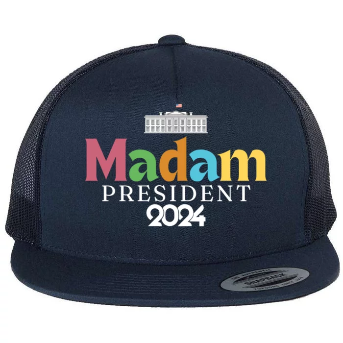 Madam President Colorful White House Gift Flat Bill Trucker Hat