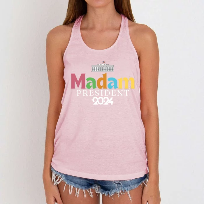 Madam President Colorful White House Gift Women's Knotted Racerback Tank