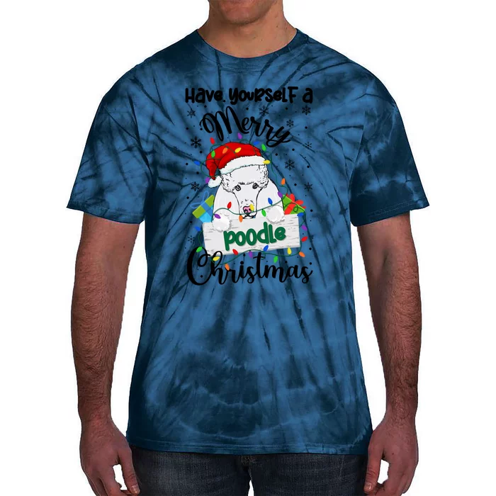 Merry Poodle Christmas Poodle Xmas Party Poodle Gift Tie-Dye T-Shirt