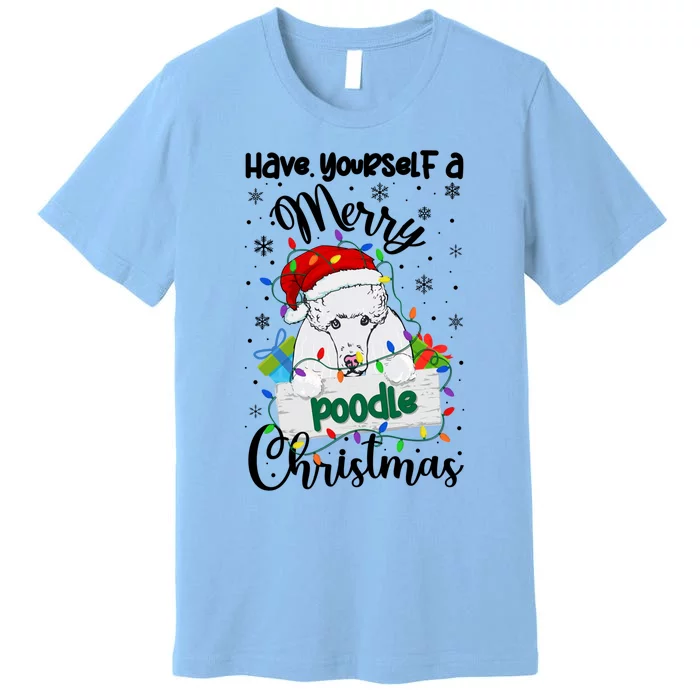 Merry Poodle Christmas Poodle Xmas Party Poodle Gift Premium T-Shirt