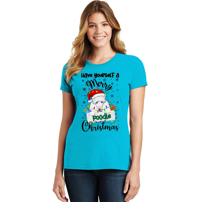 Merry Poodle Christmas Poodle Xmas Party Poodle Gift Women's T-Shirt