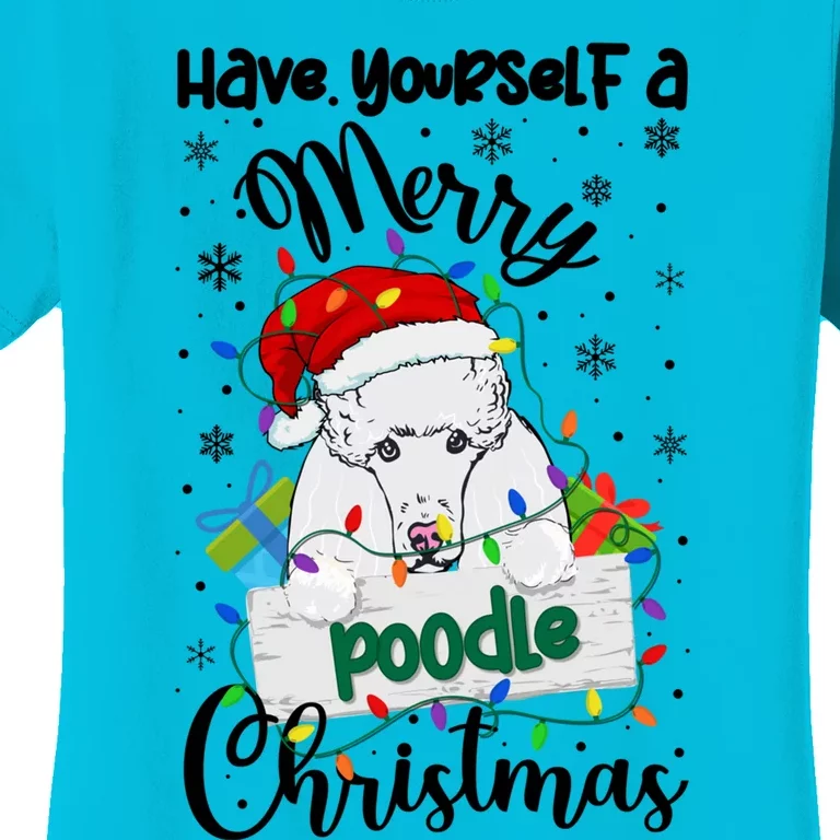 Merry Poodle Christmas Poodle Xmas Party Poodle Gift Women's T-Shirt