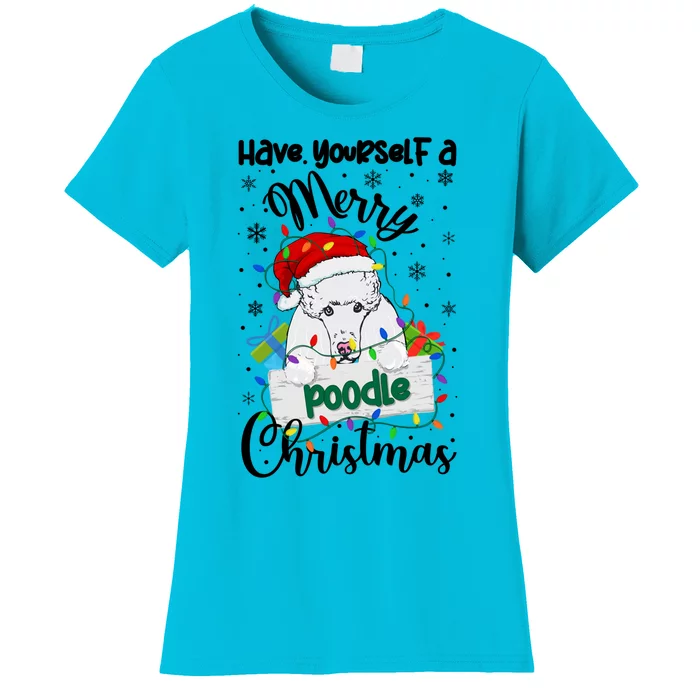 Merry Poodle Christmas Poodle Xmas Party Poodle Gift Women's T-Shirt