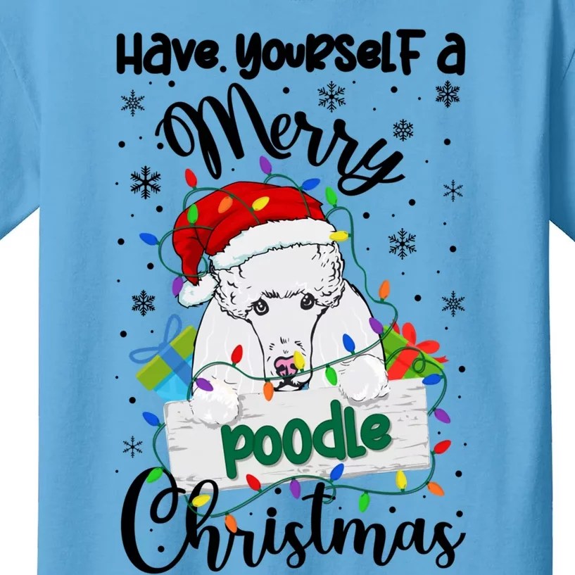 Merry Poodle Christmas Poodle Xmas Party Poodle Gift Kids T-Shirt