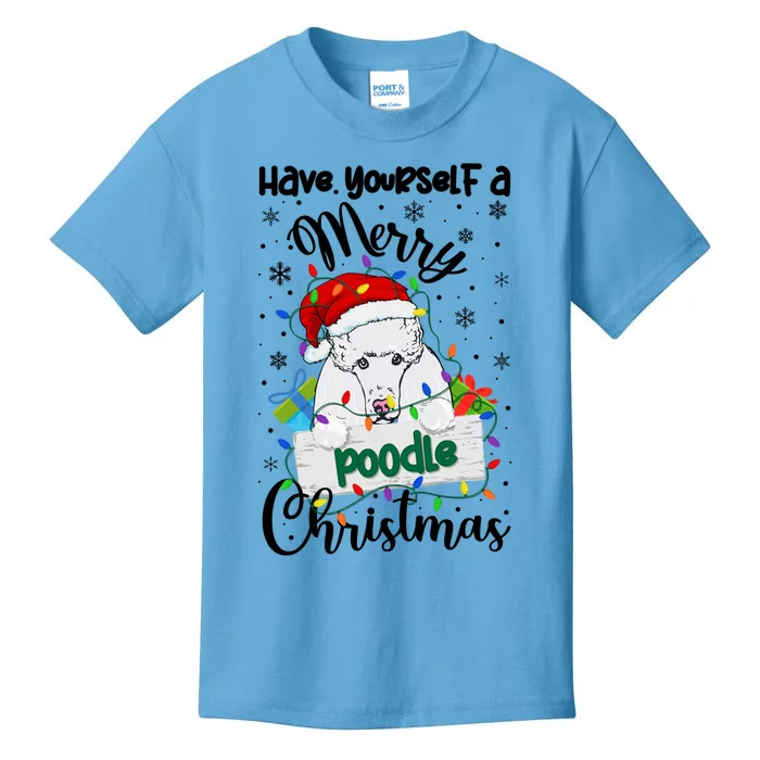 Merry Poodle Christmas Poodle Xmas Party Poodle Gift Kids T-Shirt