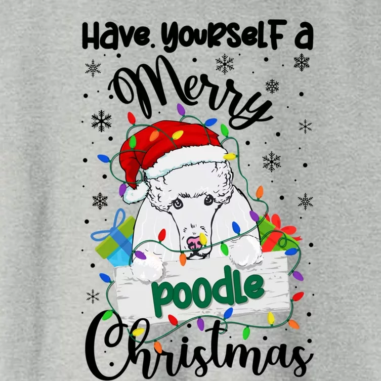 Merry Poodle Christmas Poodle Xmas Party Poodle Gift Women's Crop Top Tee