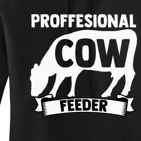 Mooing Professional Cow Feeder Calf Lover Barn Ranch Owner Women's Pullover Hoodie