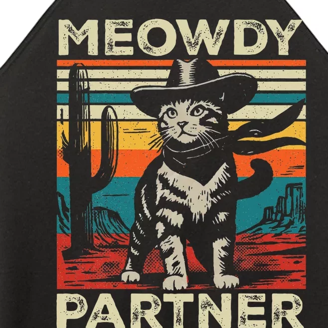 Meowdy Partner Cat Cowboy Hat Howdy Funny Country Western Women’s Perfect Tri Rocker Tank