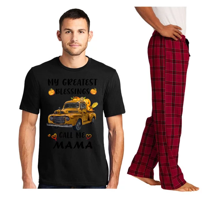 Mom Pumpkin Car My Greatest Blessings Call Me Mama Gift Pajama Set