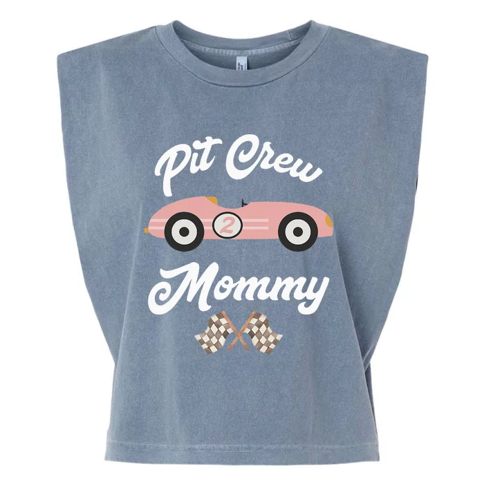 Mommy Pit Crew Race Car Birthday Girl Party Racing Garment-Dyed Women's Muscle Tee