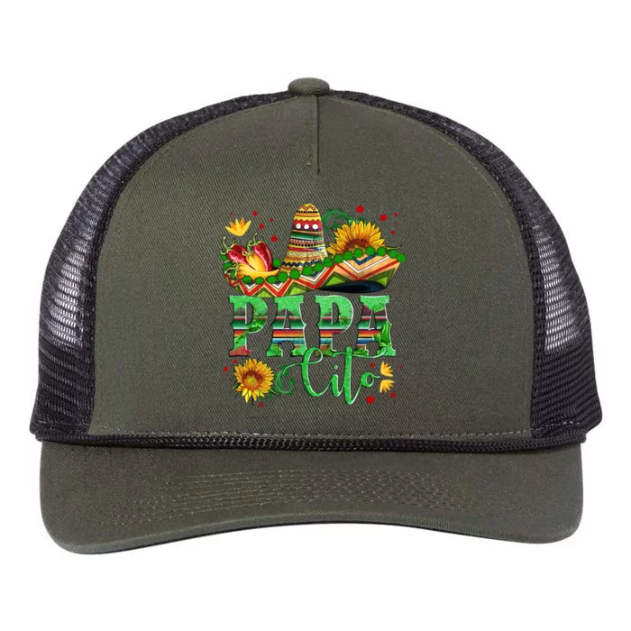 Mexican Papa Cito Flower Sunhat Cute Gift Retro Rope Trucker Hat Cap