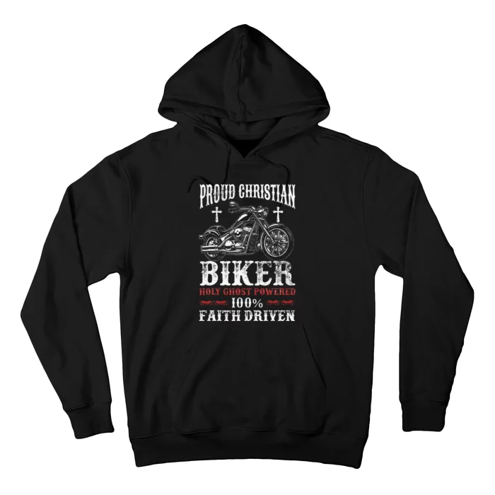 Motorcycle Proud Christian Biker Faith Driven Hoodie