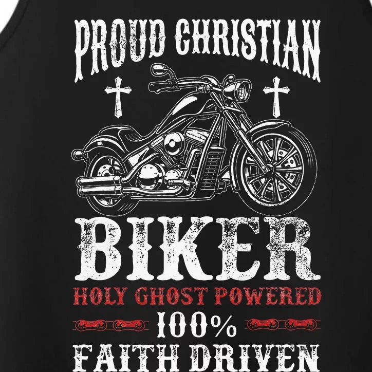 Motorcycle Proud Christian Biker Faith Driven Performance Tank