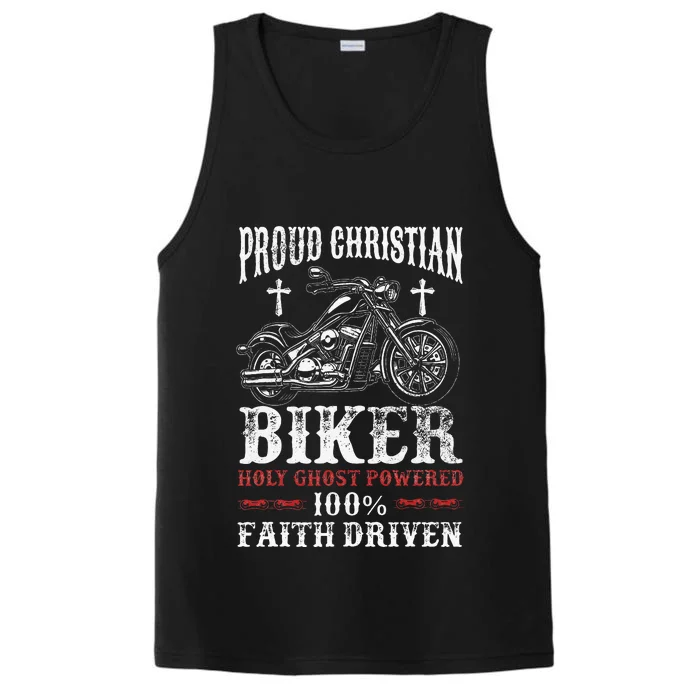 Motorcycle Proud Christian Biker Faith Driven Performance Tank