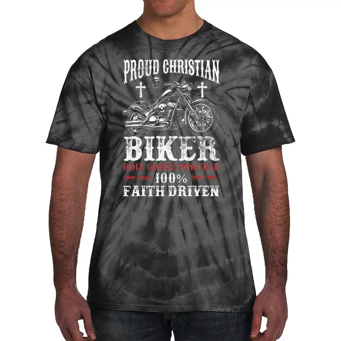 Motorcycle Proud Christian Biker Faith Driven Tie-Dye T-Shirt