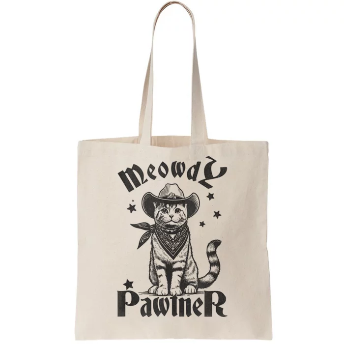 Meowdy Pawtner Country Gothic Aunty Cat Tote Bag