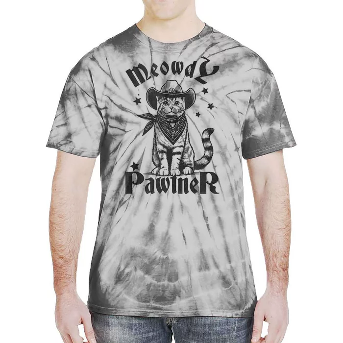 Meowdy Pawtner Country Gothic Aunty Cat Tie-Dye T-Shirt