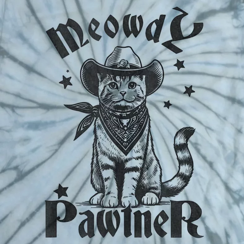 Meowdy Pawtner Country Gothic Aunty Cat Tie-Dye T-Shirt