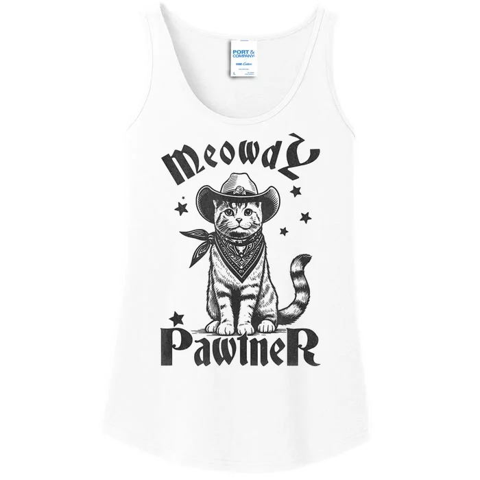 Meowdy Pawtner Country Gothic Aunty Cat Ladies Essential Tank