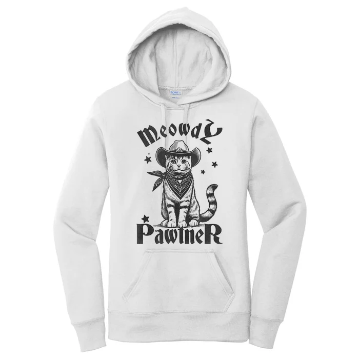 Meowdy Pawtner Country Gothic Aunty Cat Women's Pullover Hoodie