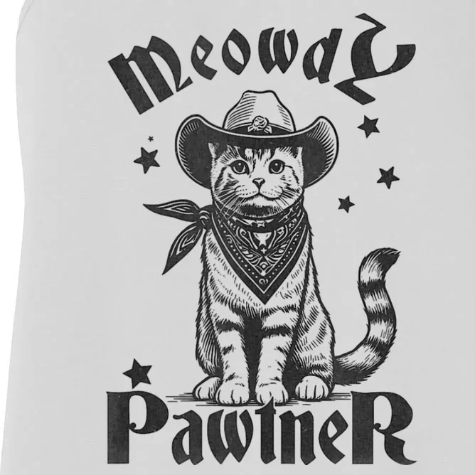 Meowdy Pawtner Country Gothic Aunty Cat Women's Racerback Tank