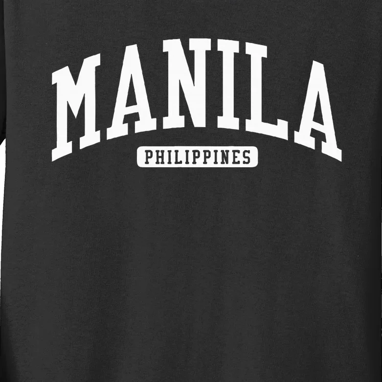 Manila Philippines College University Style Kids Long Sleeve Shirt