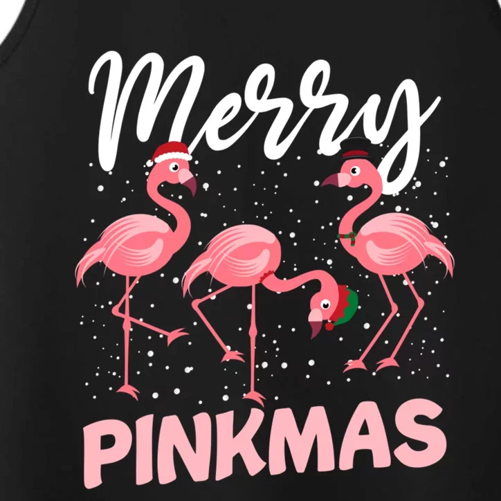 Merry Pinkmas Cute Pink Christmas Flamingo Lover Funny Xmas Meaningful Gift Performance Tank