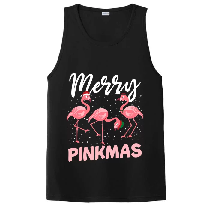 Merry Pinkmas Cute Pink Christmas Flamingo Lover Funny Xmas Meaningful Gift Performance Tank