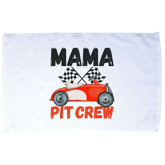 Mama Pit Crew Race Car Birthday Party Racing Parents Cool Microfiber Hand Towel