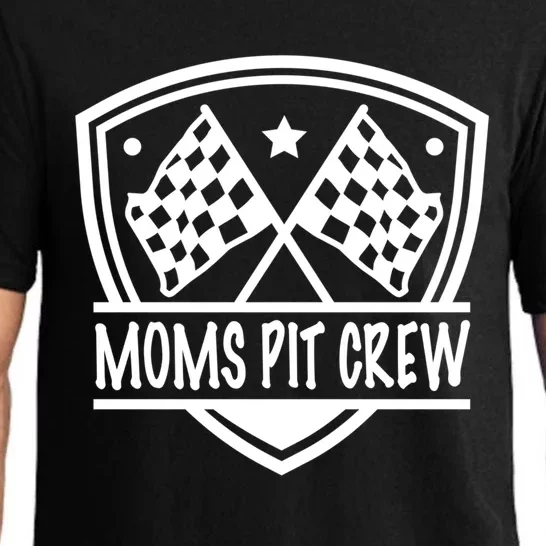 Moms Pit Crew Race Finish Flag Shield Racing Track Meaningful Gift Pajama Set