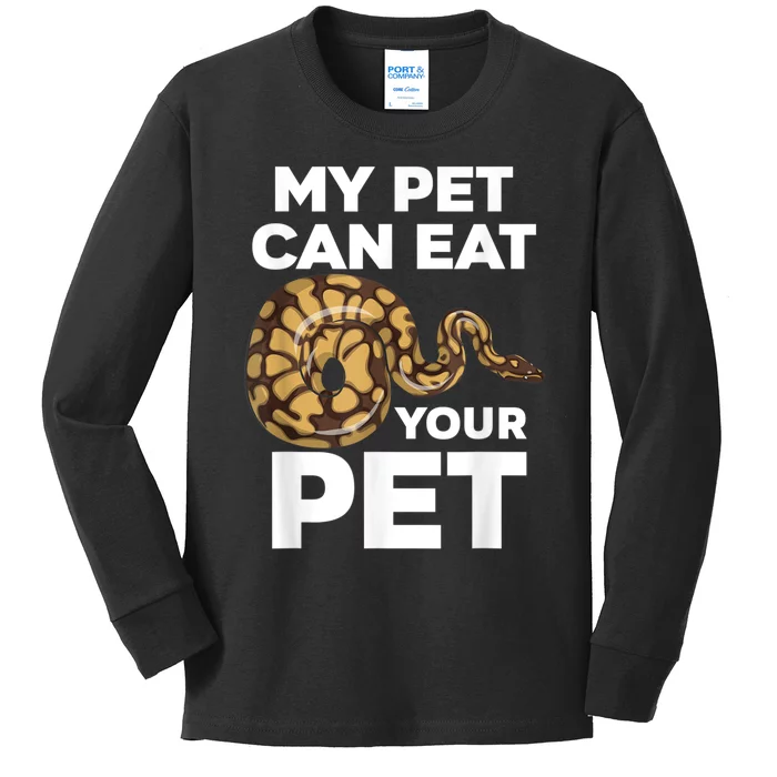 My Pet Can Eat Your Pet Funny Pet Snake Kids Long Sleeve Shirt