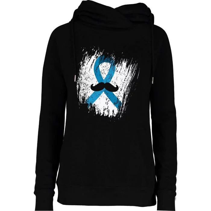 Moustache Prostate Cancer Awareness Womens Funnel Neck Pullover Hood