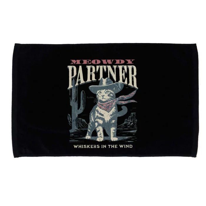 Meowdy Partner Cowboy Cat Country Western Microfiber Hand Towel