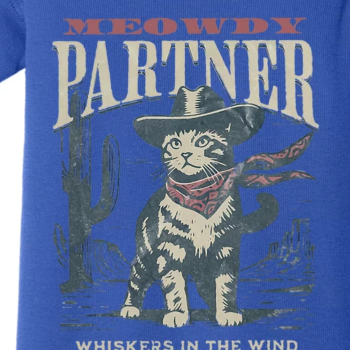 Meowdy Partner Cowboy Cat Country Western Baby Bodysuit