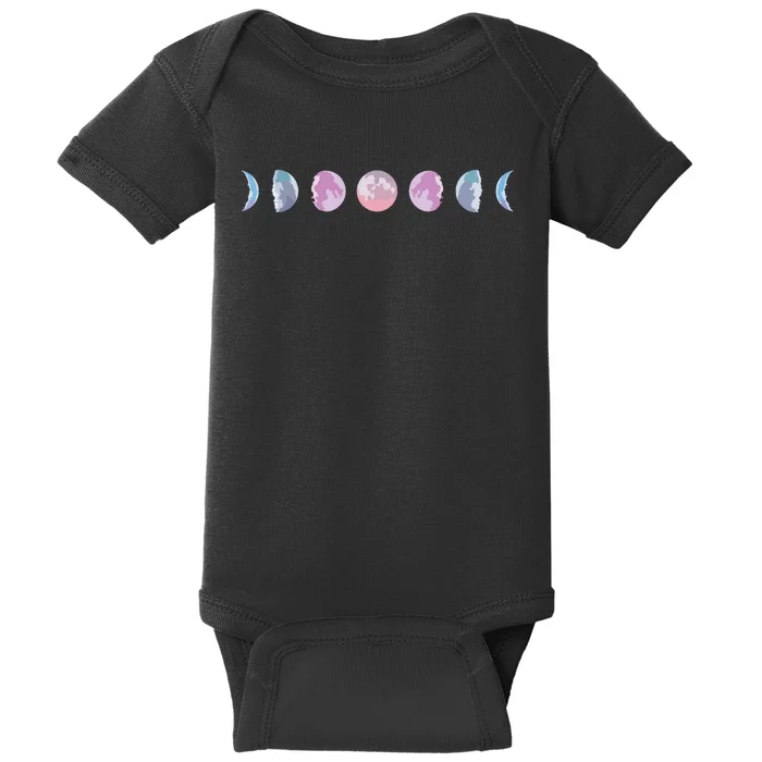 Moon Phases Colorful Moon Phases Baby Bodysuit