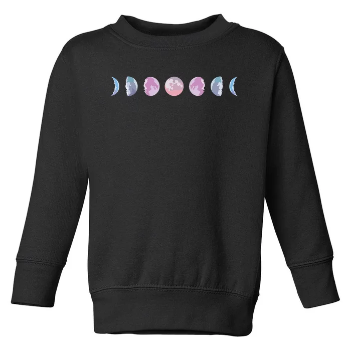 Moon Phases Colorful Moon Phases Toddler Sweatshirt