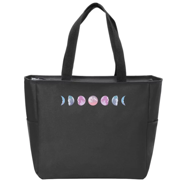 Moon Phases Colorful Moon Phases Zip Tote Bag