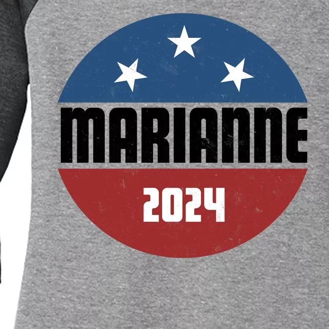 Marianne Presidential Candidate 2024 Women's Tri-Blend 3/4-Sleeve Raglan Shirt