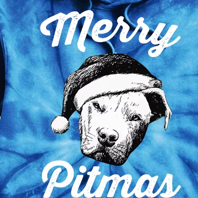 Merry Pitmas Christmas Pitbull Dog Owner Gifts Tie Dye Hoodie