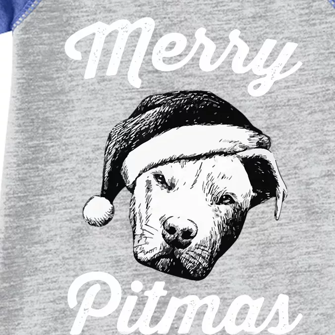 Merry Pitmas Christmas Pitbull Dog Owner Gifts Infant Baby Jersey Bodysuit